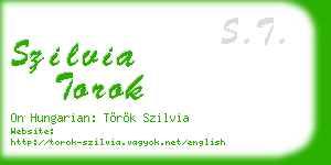 szilvia torok business card